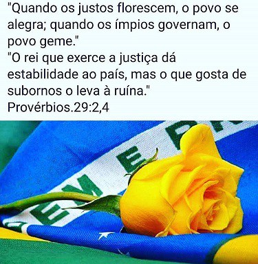 QUANDO OS JUSTOS FLORESCEM, O POVO SE ALEGRA, QUANDO OS ÍMPIOS GOVERNAM, O POVO GEME...